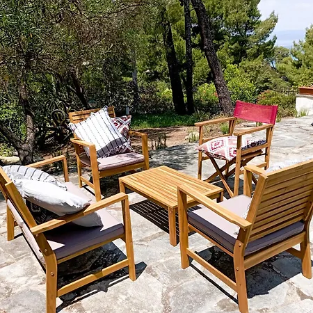 House In Pines In Front Of The Sea * Vourvourou